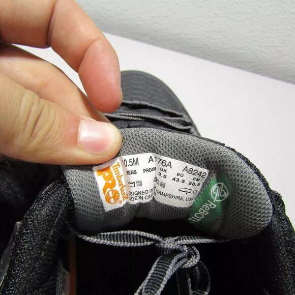 NEW TIMBERLAND Powertrain Sport Alloy Safety Toe Mens Size 10.5 Black Low Top - Picture 5 of 6